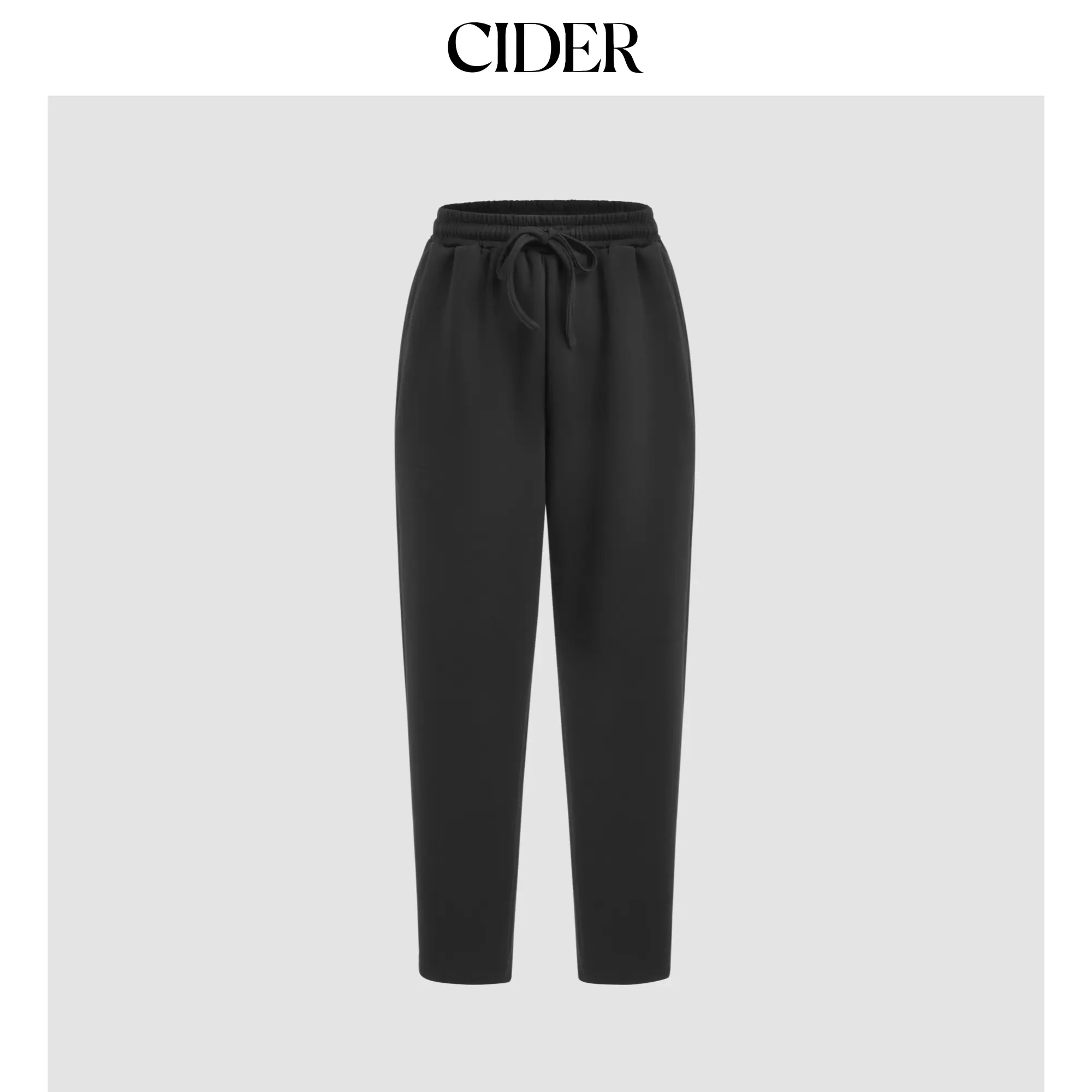 Cider [3 colors, size 2-26] Elastic Waist Drawstring Tapered Sweatpants
