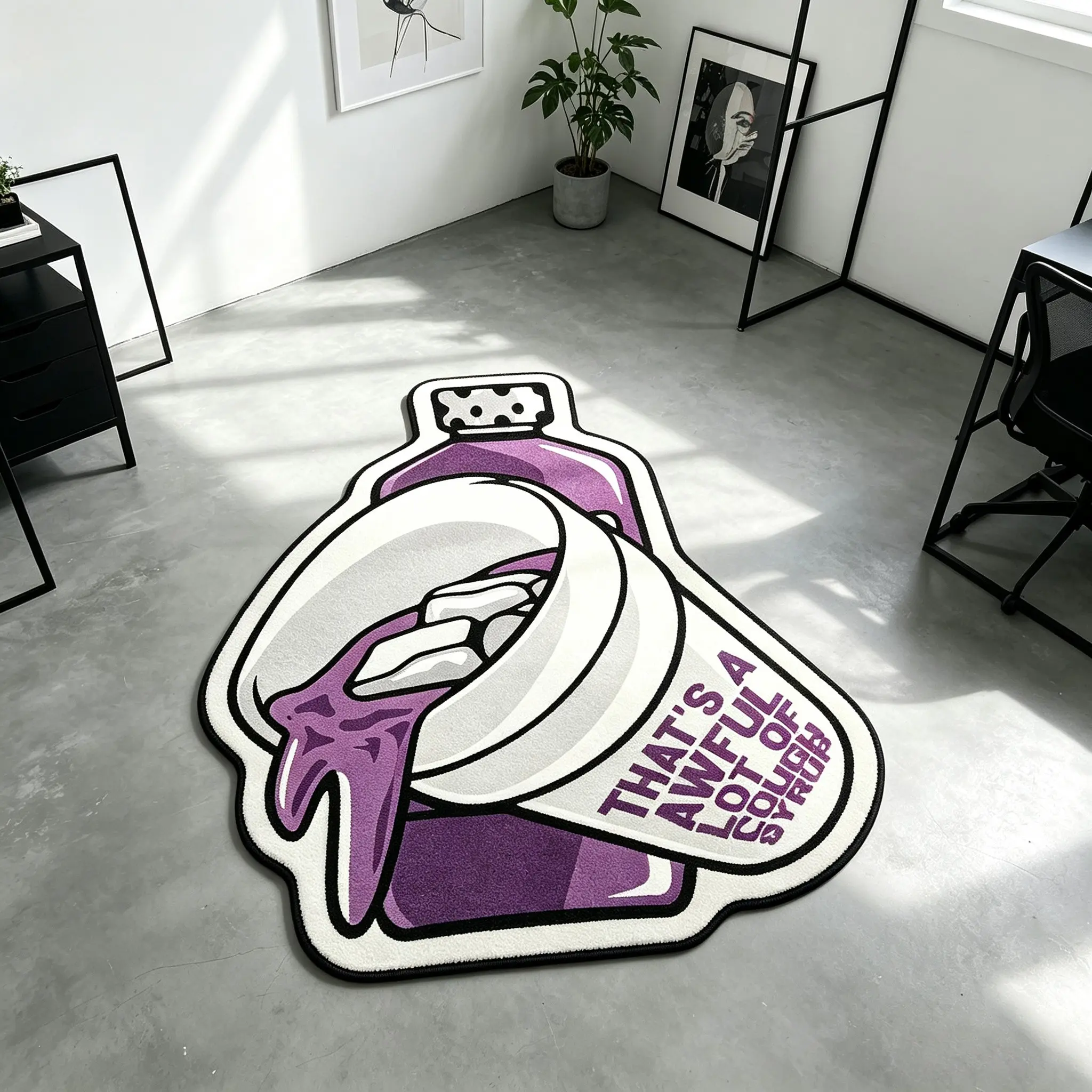Creative Letter Rug, Street Style Fashion Design, Washable Easy Care, Ideal for Bedroom, Study Room, Living Room, Indoor Use, Indoor Rugs