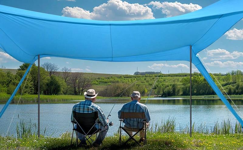 Beach Canopy Beach Tent 10x10 FT Easy To  Windproof  Sun Beach Shde Canopy Outdoor Shade For Beach Camping Family