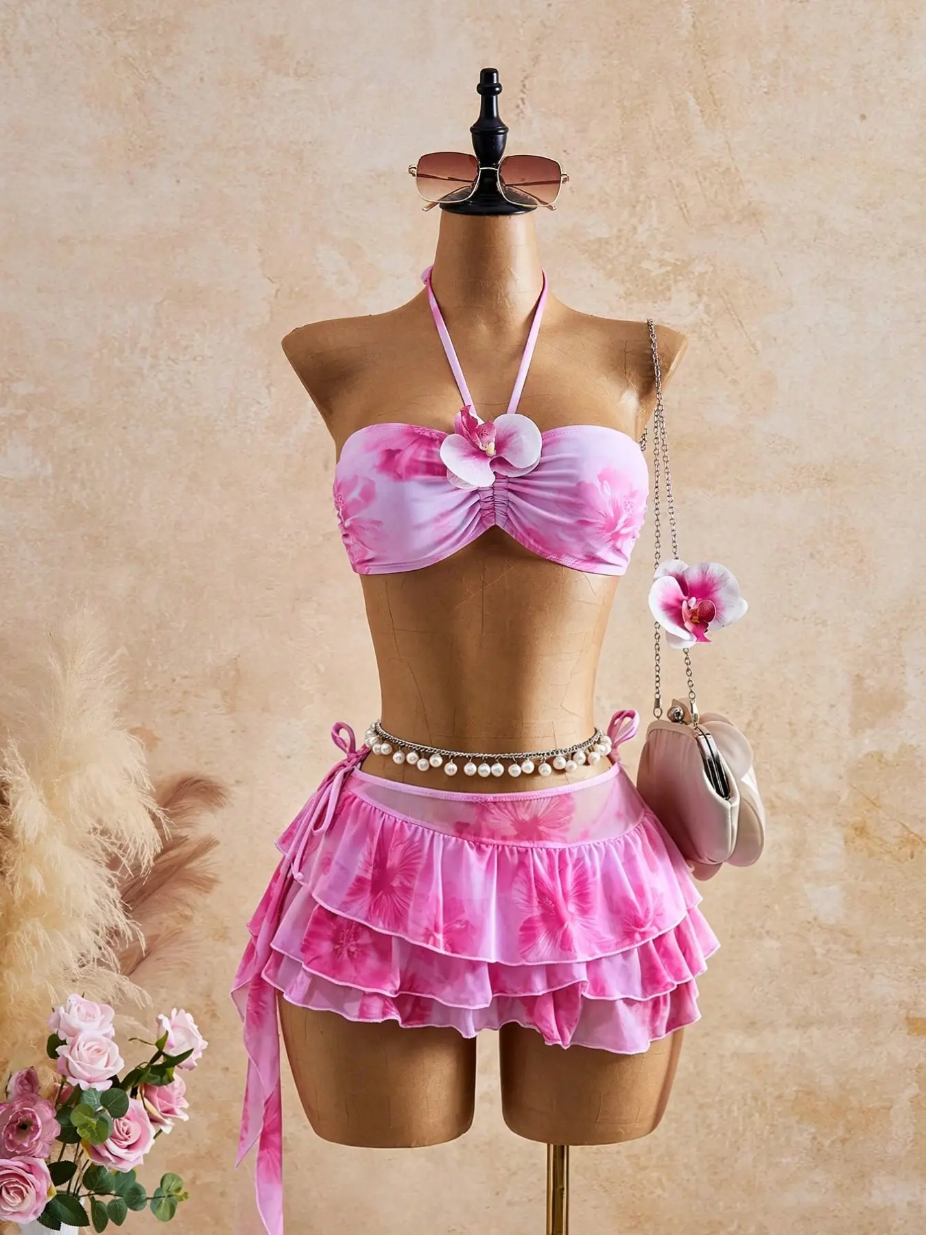 Women's Fashion Split Three-Piece Swimsuit, Stylish Swimwear Set for Summer, Comfortable and Trendy Bathing Suit for Women