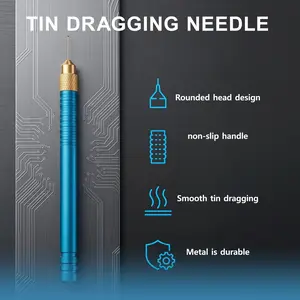 Phone Motherboard Repair Solder Pick Tool, Pure Copper Gold Plated 3 Ball Tips, Alloy Handle Desoldering Kit, Bga Chip Solder Pickup Tool