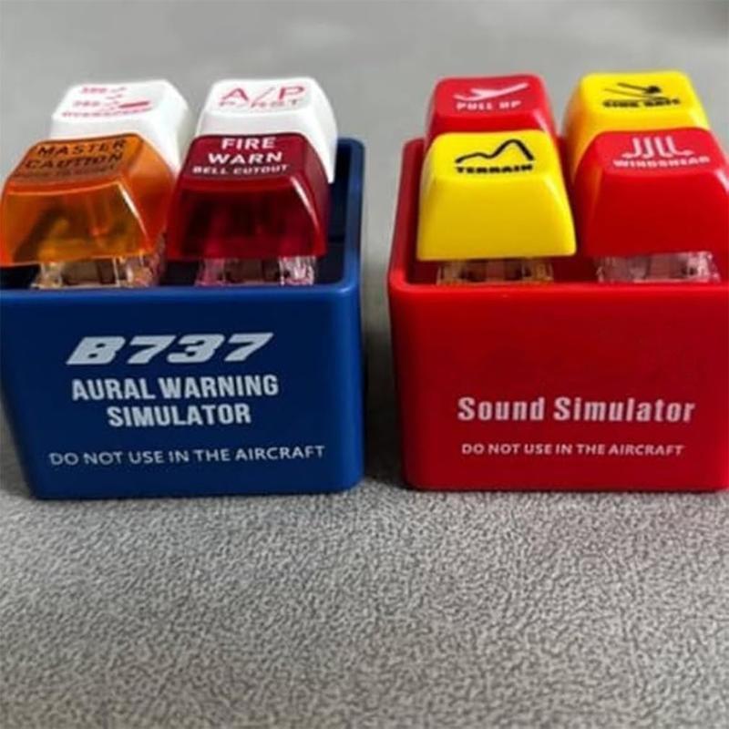 2-Pcs Keychain Set: Boeing 737/Airbus EGPWS Alert Simulator (LED Light+Warning Sound) + Heart Retractable Stainless Steel Scrunchie Lanyard - Stress Relieving For Pilots 2-Pcs Keychain Set: Boeing 737/Airbus EGPWS Alert Simulator (LED Light+Warning Sound) + Heart Retractable Stainless Steel Scrunchie Lanyard - Stress Relieving For Pilots