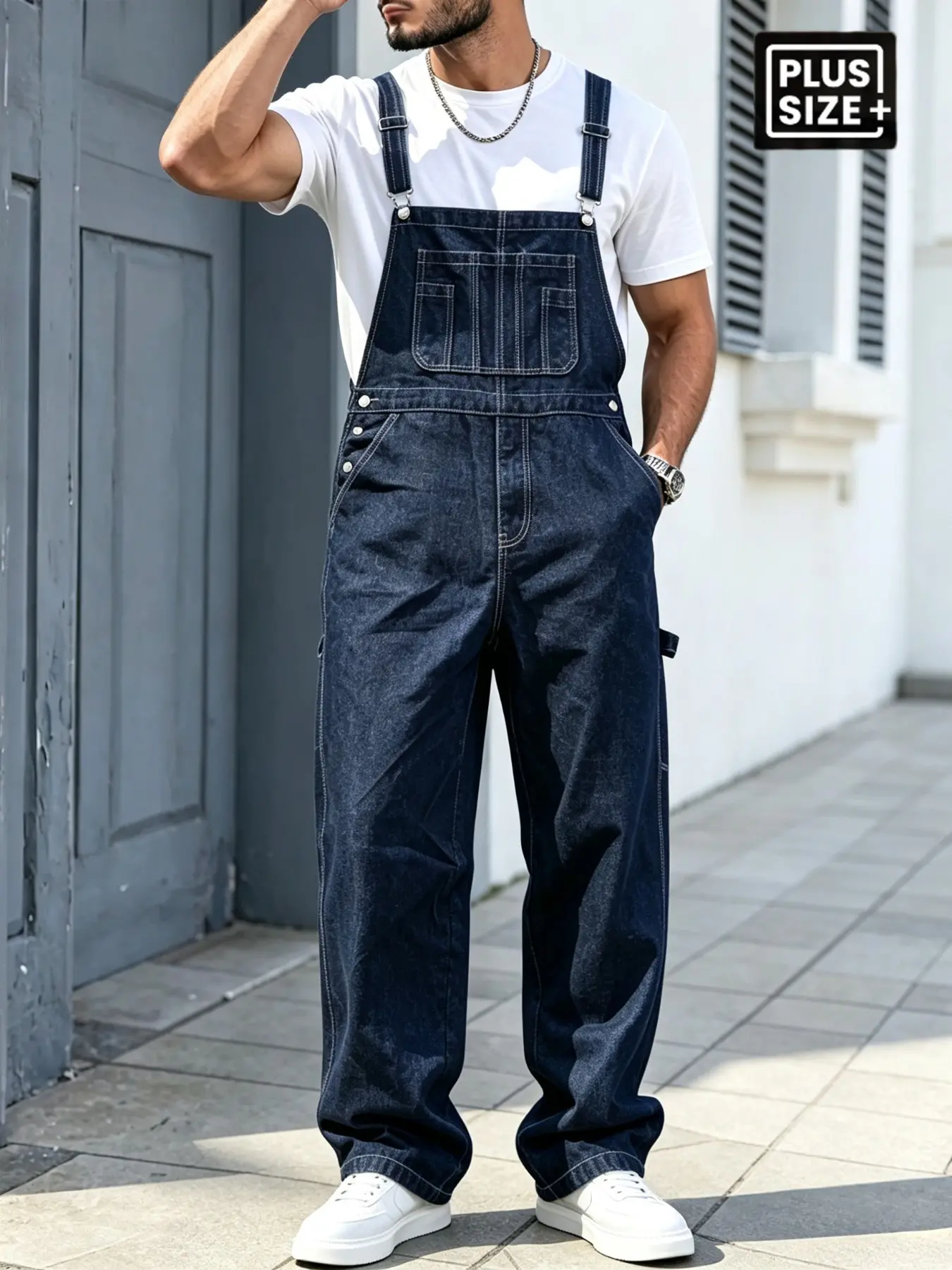 Unisex Plus Size Casual Romper Overalls, Comfortable and Stylish Design, Perfect for Daily Wear, Ideal for Men and Women, Trendy Fashion Piece