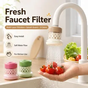 Kitchen Faucet Water Filter, Multi-Layer Tap Filter with Splash Guard for Home Sink, Vegetable Washing, Dish Rinsing & Daily Kitchen Use