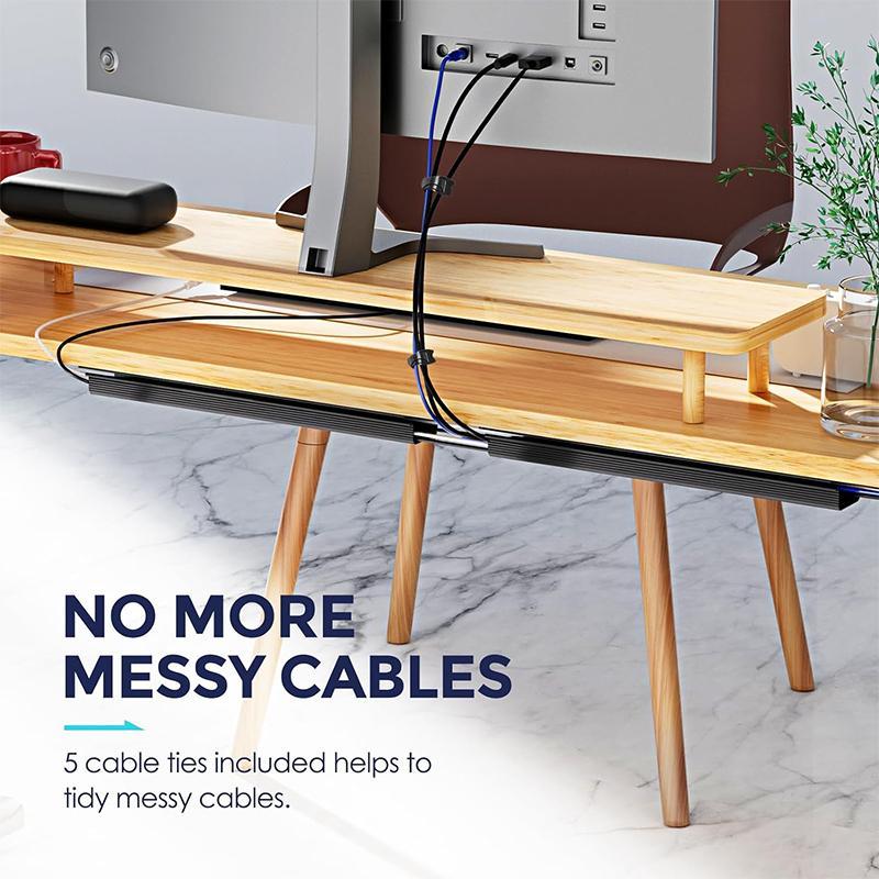 1-2PCS Cable Management Under Desk Kit - Under Desk Cable Management Cord Cover, Cable Hider Cord Management Under Desk Cable Organizer Easyto Install, Cable Hider, Under Desk Cable Organizer, Easy to Install Cord Organizer, Effortless Cable Organization