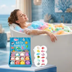 EUMEE Bath Bomb Gift Set – 12-Pack, Each Containing a Hidden Toy, Colorful, Aroma, Scented, Non-Staining Formula, Deeply Moisturizing for Soft, Smooth Skin, Rich, Luxurious Lather, At-Home Spa Experience to Relax Mind and Body
