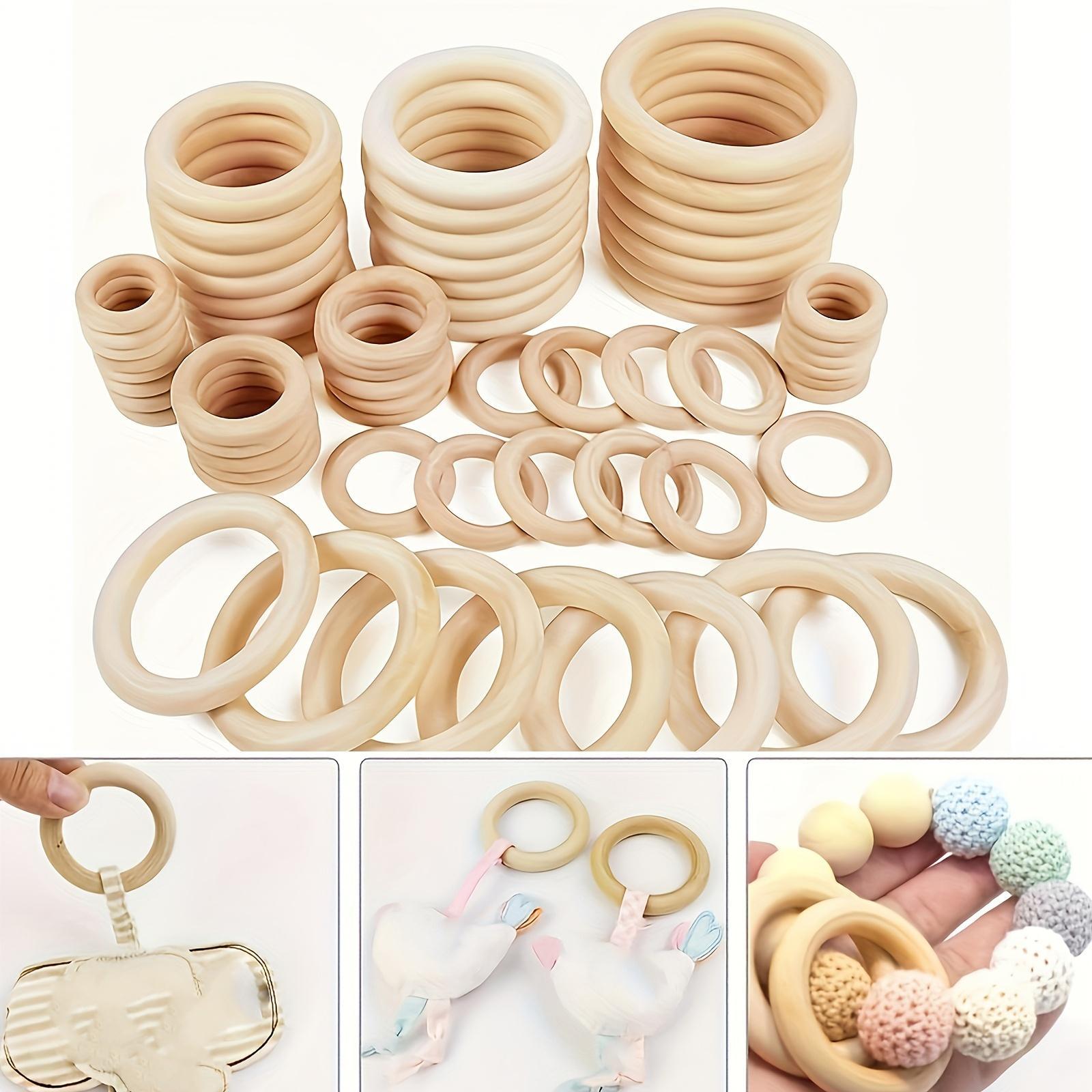 Natural Wooden Circle, Round, 5 Counts/set Wooden Circle for DIY Craft, DIY Wooden Accessories for Crafts Tassels Fringe Rings