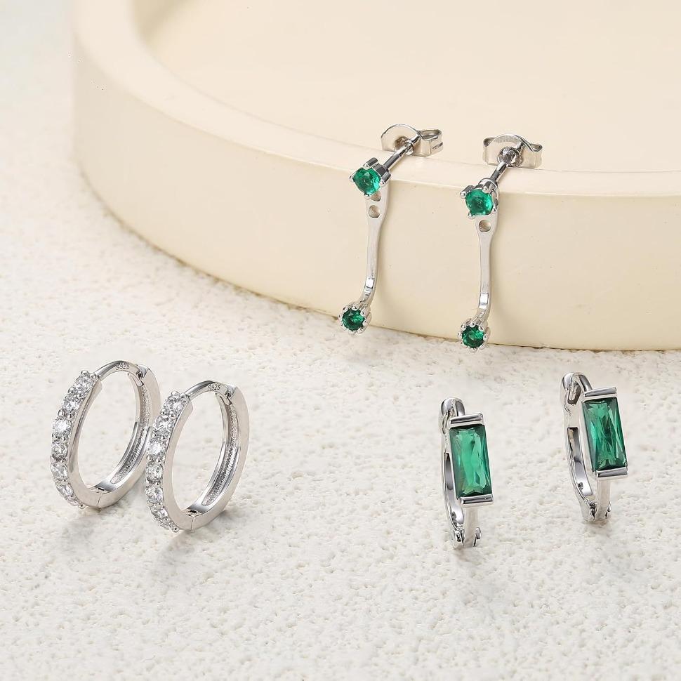 FIBO STEEL 3 Pairs Elegant Stud Earrings Set for Women Girls Cubic Zirconia Flower Star Ear Studs Huggie Hoop Small Earrings Stacks Sets Multiple Piercings Cartilage Jewlery Gift FIBO STEEL 3 Pairs Elegant Stud Earrings Set for Women Girls Cubic Zirconia Flower Star Ear Studs Huggie Hoop Small Earrings Stacks Sets Multiple Piercings Cartilage Jewlery Gift