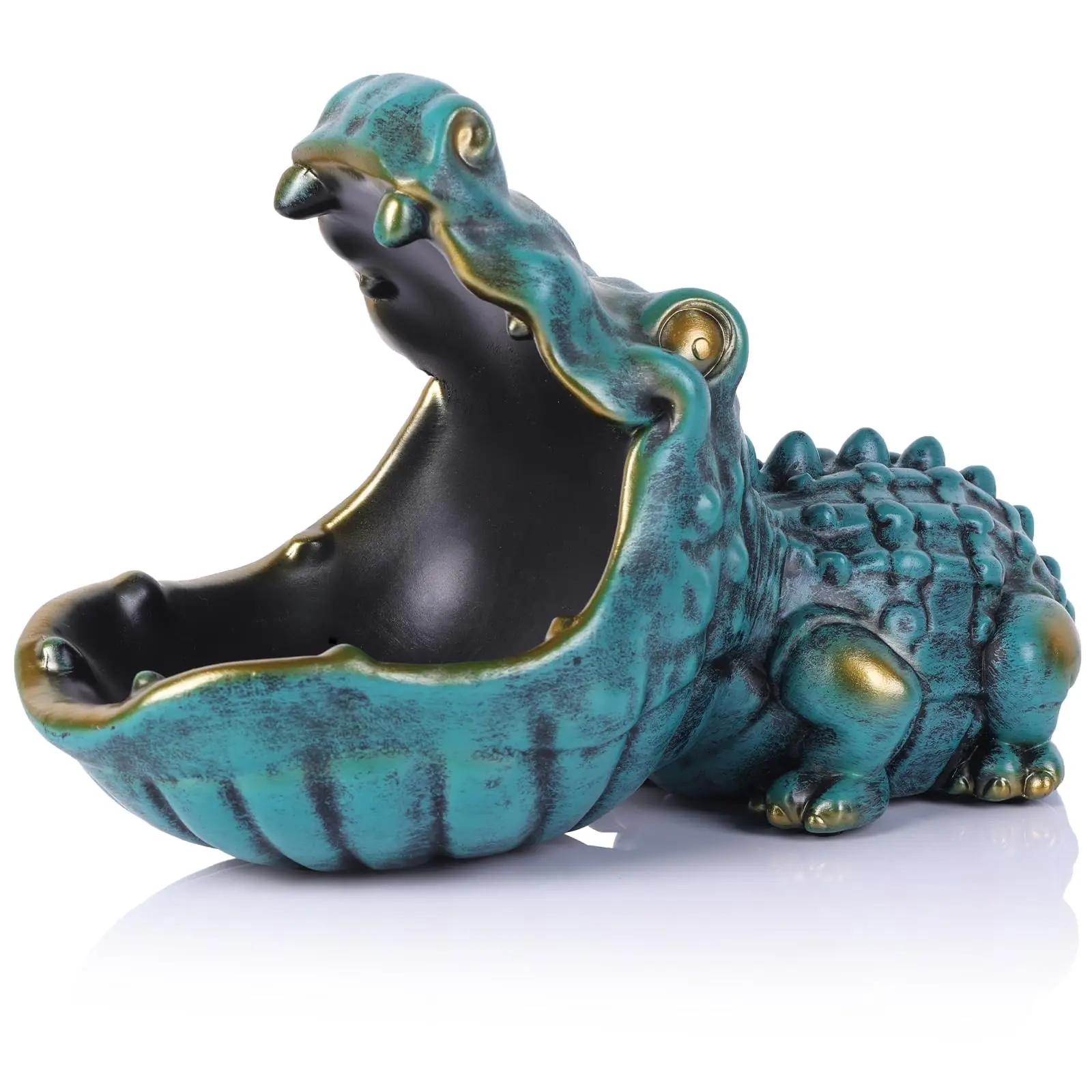 Alligator Statue Key Bowl, Fun Animal Statue Candy Dish for Entryway Decorative Bowl, Office Candy Dish, Big Mouth Sculpture Home Living Room Trinket Container Storage Box, Animal Resin Figurine, Resin Sculptures