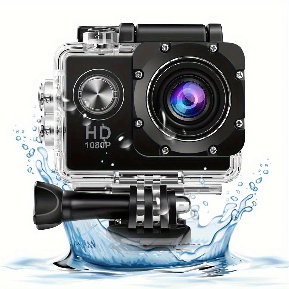 2-Inch Display Sports Camera, 1080P Waterproof Sports Camera, Bicycle Driving Recorder, Suitable for Indoor and Outdoor Sports