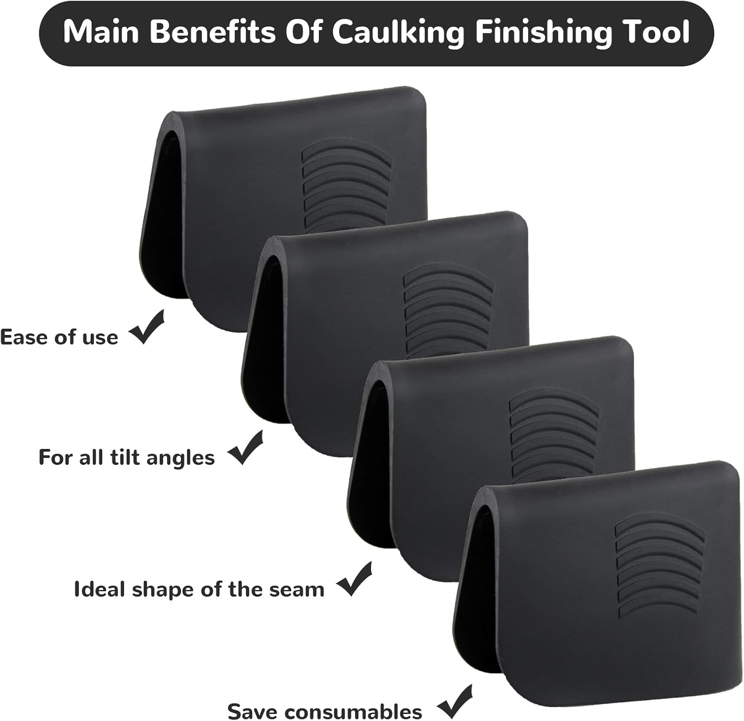 4 count Caulking Grout Applicator Tool, Manual Caulk Grout Tool, Tile Grout Tool Brick Filler Caulking Finishing Scraper Tool