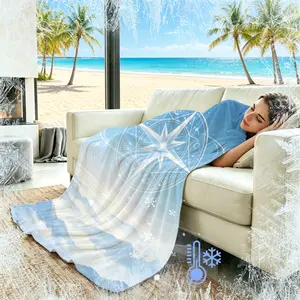 1PCS Fresh Starry Sky Magic Style Universal Cooling Blanket, Q-MAX>0.3, Skin-Friendly Breathable Sweat Wicking Unisex Digital Print Ice Silk Throw