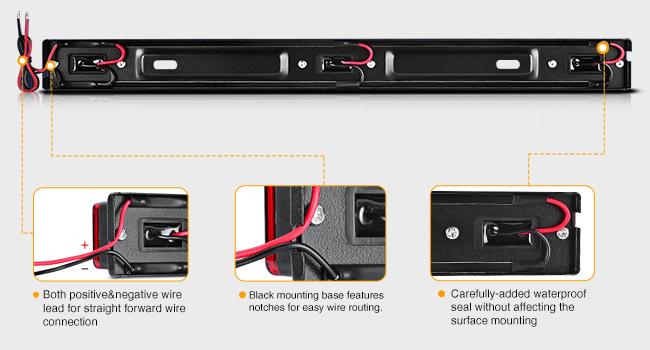 Nilight 14 Inch 9 LEDs Red Trailer Light ID Bar Nilight 14 Inch 9 LEDs Red Trailer Light ID Bar