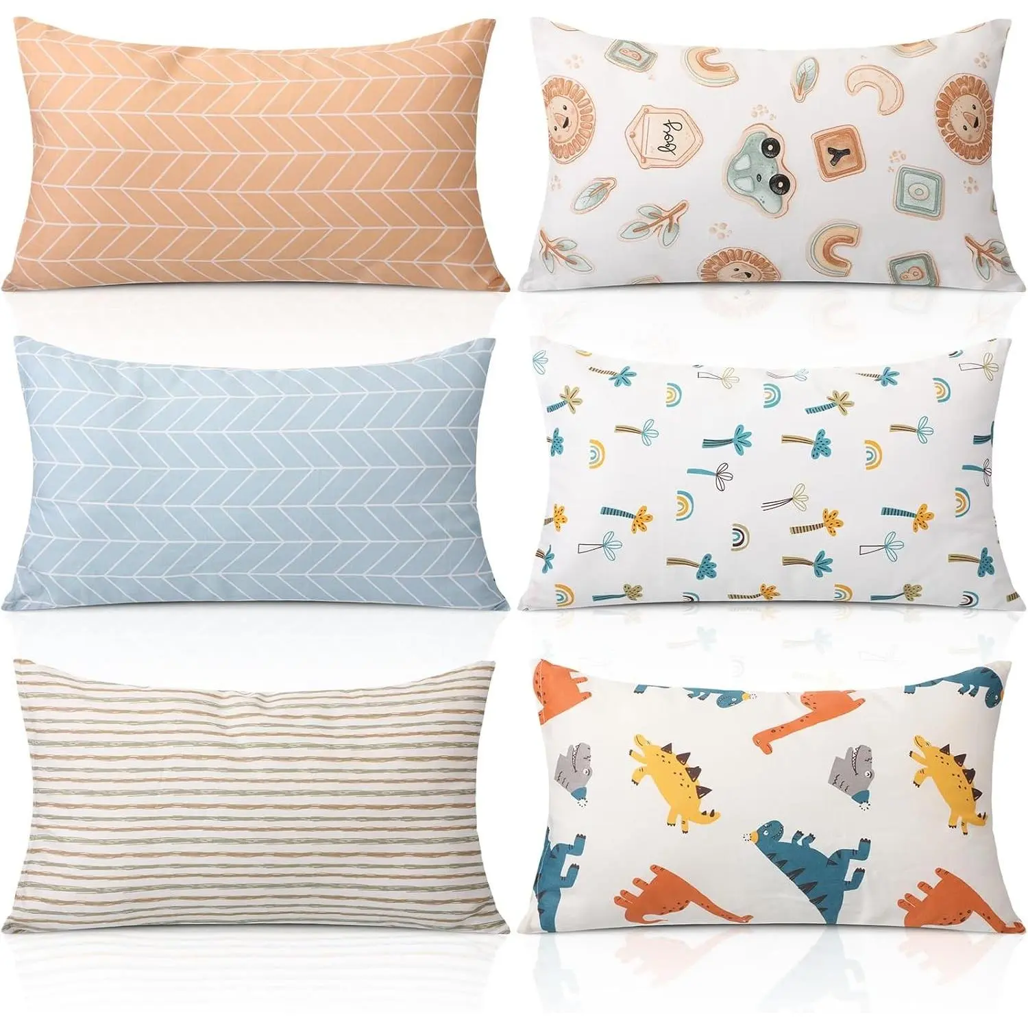 Kigley 6 Pack Mini Pillows for Daycare 9.1 x 13.8'' Small Travel Pillow Bulk Soft Breathable Cotton Pillow for Nap Travel Pet Neck Lumbar Purse Insert