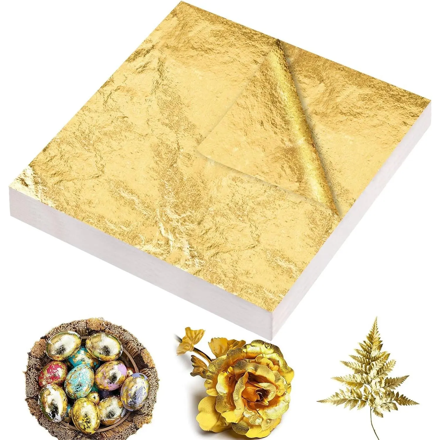 200/400 Pcs Available 5.5" 200Pcs Gold Foil Flakes for Art DIY Projects Resin Gilding Crafting Nails Furniture Home Decor
