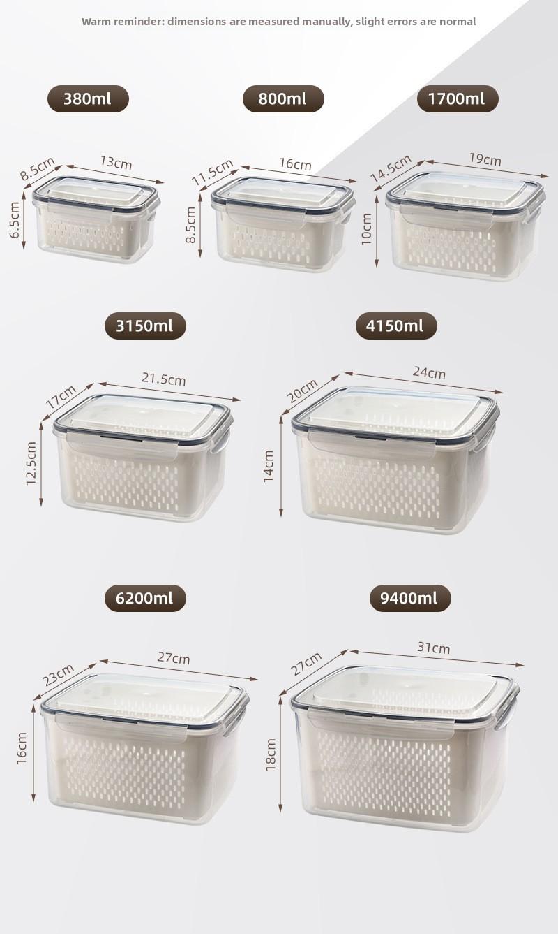 Multifunctional Crisper Box Set for Storage Drainage Microwaveable Airtight Leakproof Stackable Food Containers Ideal for Meal Prep Organization Foam Hinged Lid Container Sealing Bag Organizer with Cutter Compartmented Meal Prep Containers wrap bags fruit