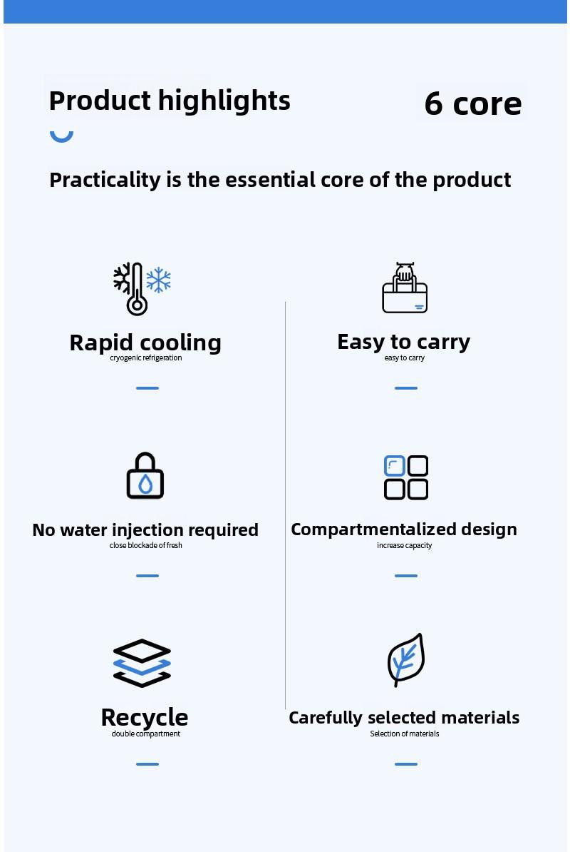 Divided Portable Ice Food Storage Container| Salad Draining Fresh Keeping Box with Compartments for Fridge Fruit Meal Prep