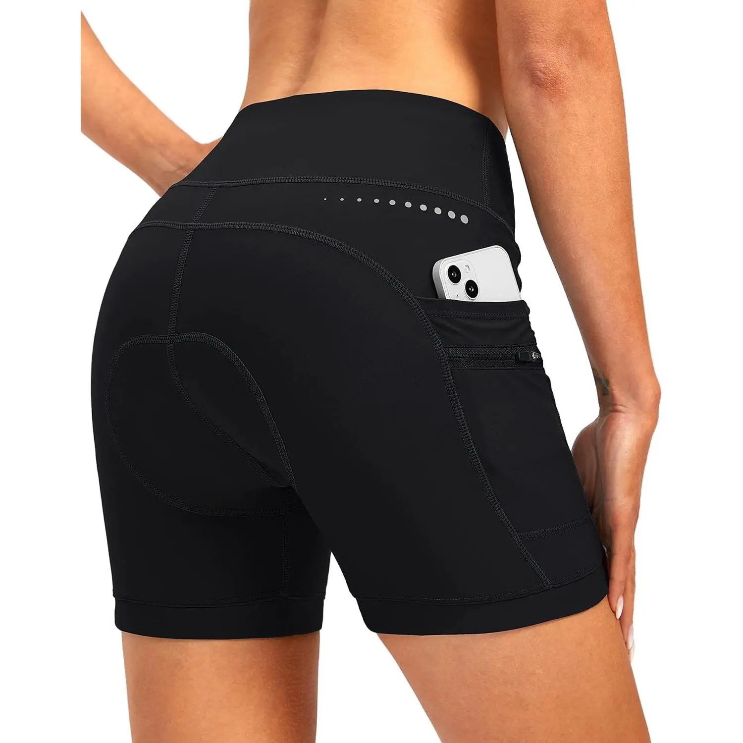 Women's 4D Padded Bike Shorts 5"/7" Riding Underwear Cycling Bicycle Road Biking Cycle Shorts for Women Zipper Pockets