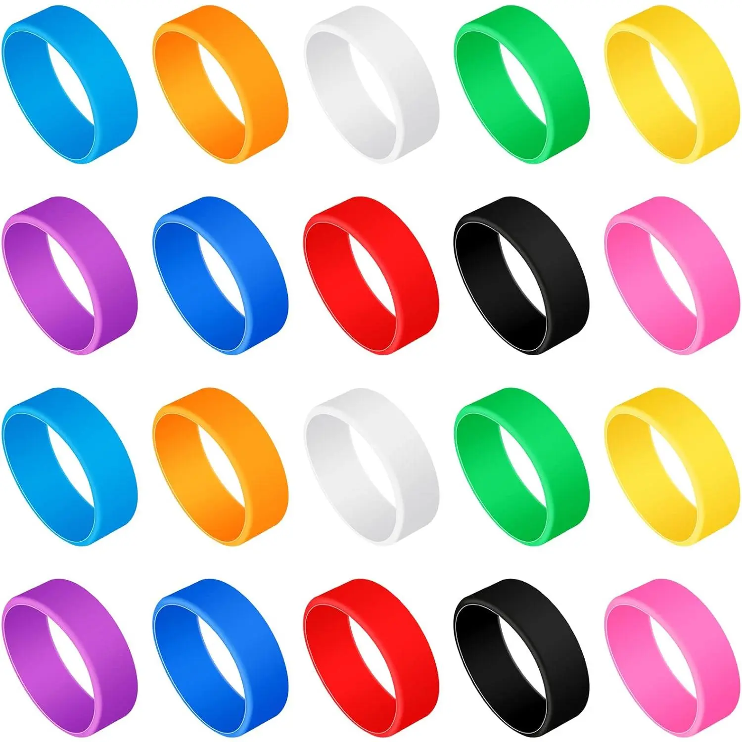 30 Pcs Mini Silicone Wide Rubber Bands 2 Inch Assorted Colors Silicone Wallet Band Heat Cold Long Lasting Rubber Bands for Sublimation Tumbler Pen Jars Art Cooking Wrapping Cord Wraps Small