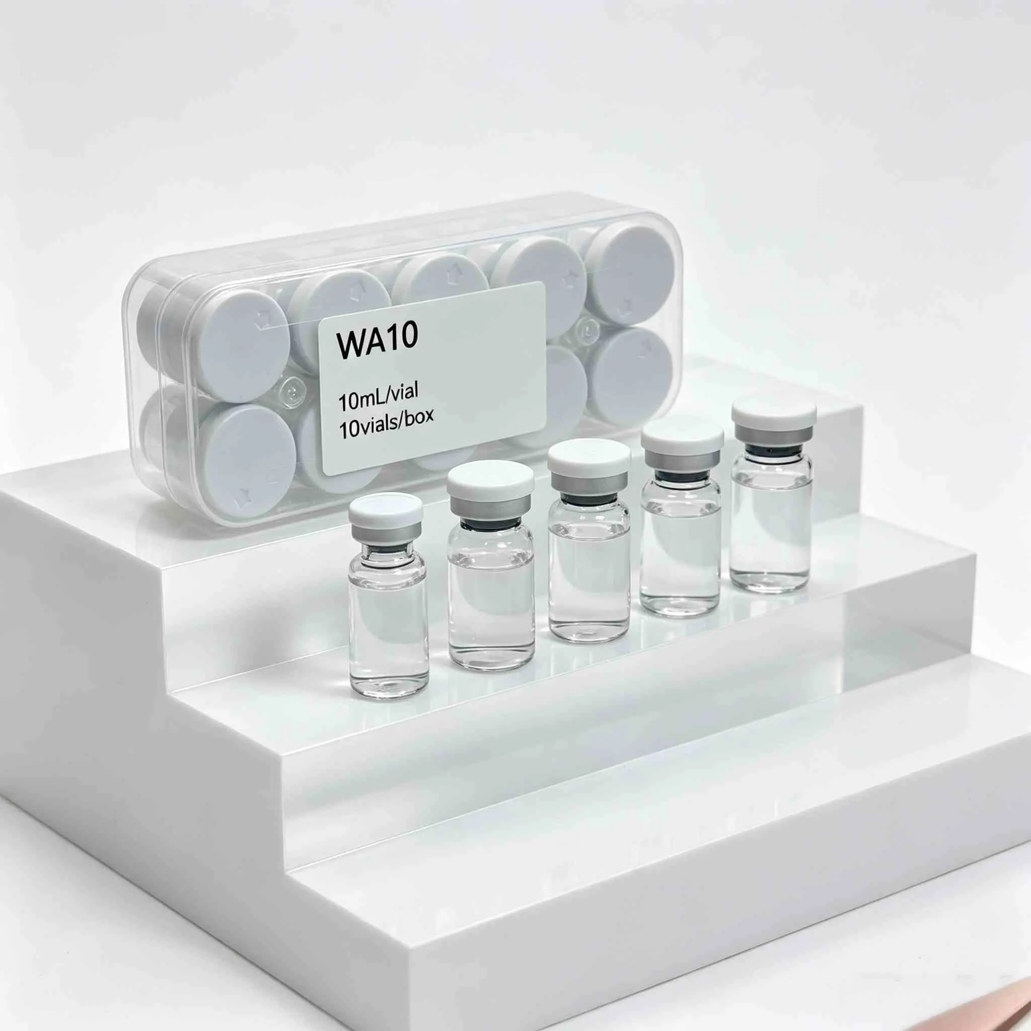 WA10 WA3 CU50 CU100 BC XA Sterile Purified Solvent Water for Peptide Lyophilized Powder, Alcohol Free Gentle Activator Mixing Water, 10 Small Vials Per Box for Daily Facial Skincare