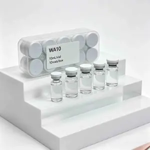 WA10 Sterile Purified Solvent Water for Peptide Lyophilized Powder, Alcohol Free Gentle Activator Mixing Water, 10 Small Vials Per Box for Daily Facial Skincare