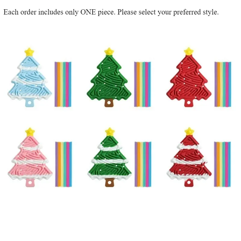 Christmas Tree Stress Relief Board, Kids Sensory Silicone Activity Toy, Christmas Series Educational Fidget Board for Toddlers
