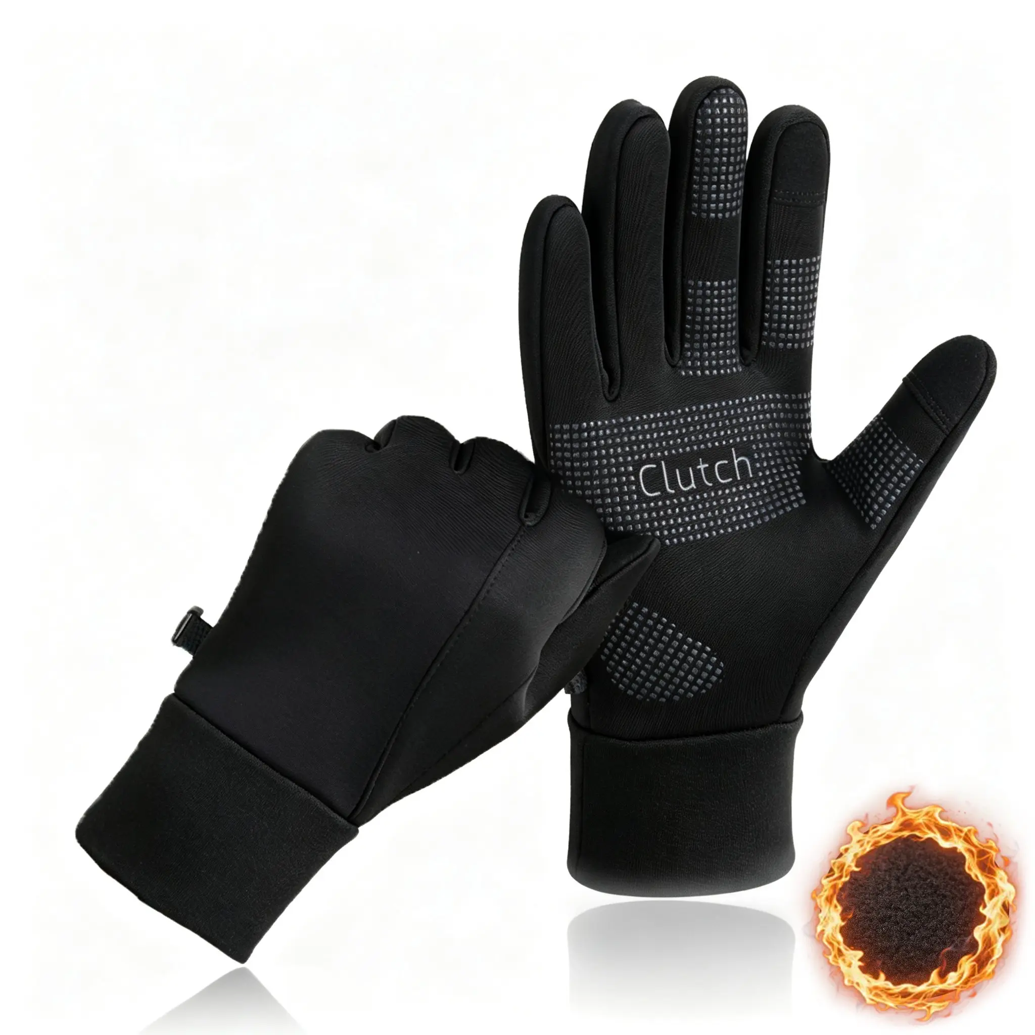 Waterproof Winter Gloves for Men Women, Touchscreen Thermal Running Cycling Gloves, Anti-Slip Silicone Grip, Windproof Warm Fleece Lined for Outdoor Sports Cold Weather