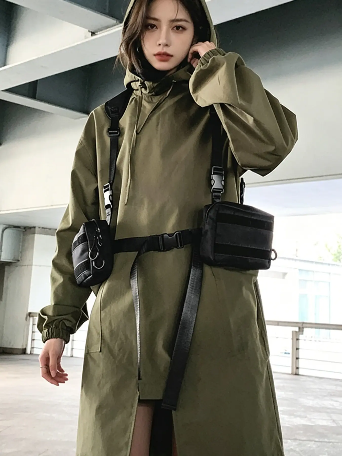 Women's Fashion Tactical Chest Bag, Streetwear Hip-Hop Utility Vest Pouch, Trendy Wearable Crossbody Backpack