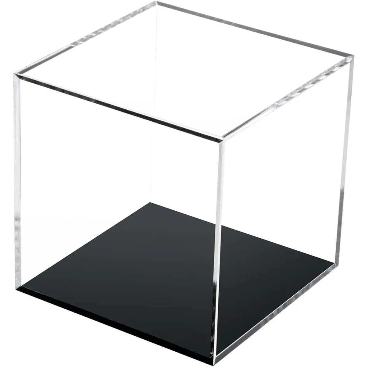 4x4x4 Inch Transparent Acrylic Cube Container with Lid | Square Display Case for Action Figures, Toys, Craft Supplies, Countertop OrganizerGift