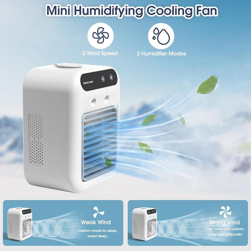 Small Portable Fans, Portable Room Fans, Mini Fans, Air Coolers, with High Wind Speed, Rechargeable Portable Fan, Energy Saving Fan, Rechargeable Cooling Fan, Multifunctional Cooling Fan, Rechargeable Personal Fan