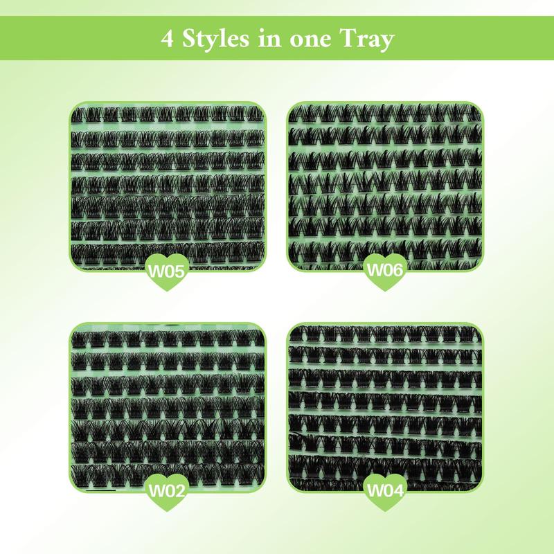 Individual Eyelash Extensions Clusters, 1 Count Mixed Length & Style False Eyelashes, Self Grafting Curl Eyelashes, Eye Makeup Enhancement, Wispy Lash Clusters