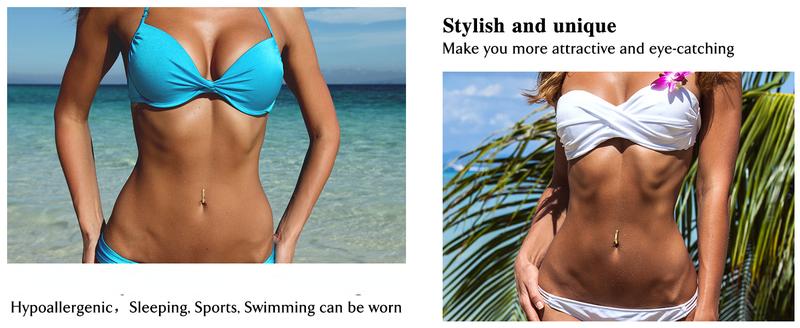 MILACOLATO 14G Belly Button Rings for Women Hypoallergenic 925 Sterling Silver Clicker Belly Button Ring Cubic Zirconia Paved Reverse Curved Navel Rings Barbell Belly Piercing Jewelry