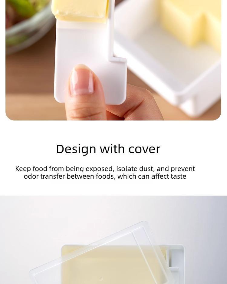 Butter cutting and storage box, food-grade refrigerator-specific plastic box with lid, cheese container.