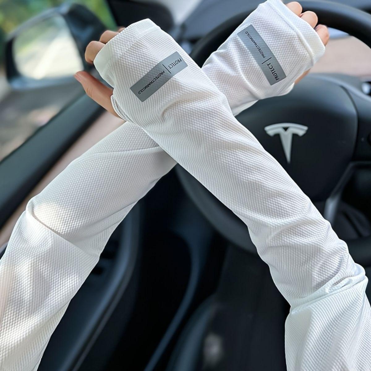Arm Sleeves Compatible for Cycling, Hiking, Outdoor Sports - UPF Sun Protection Cooling Arm Guards with Breathable Elbow Covers, Men & Women, Hand Washable ()