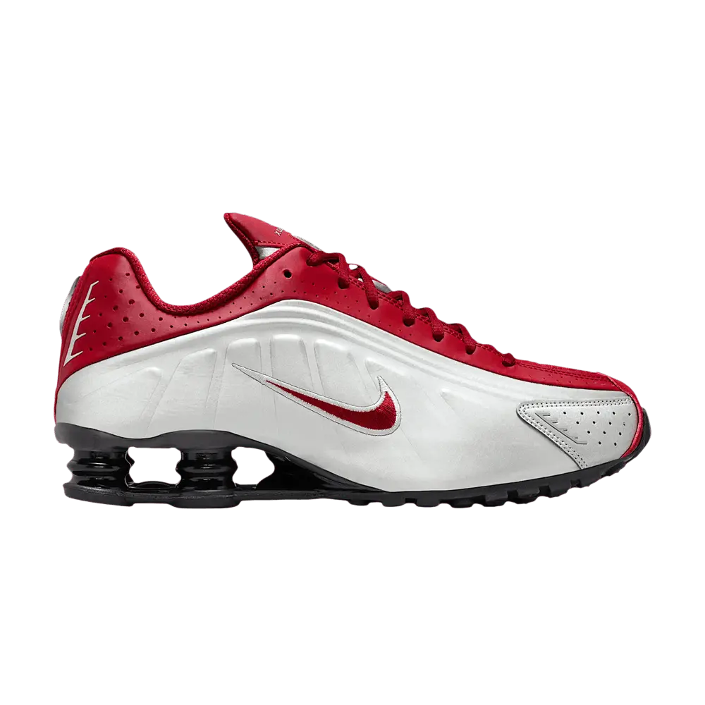 Nike Shox R4 'Metallic Silver Black Team Crimson' (Unisex) Metallic Silver/Black/Team Crimson running shoes HQ1988 009