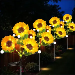 4Pack Solar Sunflower Lights Outdoor - Upgraded 1000mAh Solar Powered Sunflower Firefly Lights Decorations, Waterproof Fabric Sun Flower Pathway Light for Mother Women Birthday Gifts, Garden Décorfidget toys