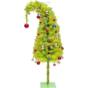 6 Ft Christmas Tree, Bendable Artificial Christmas Tree for Indoor Outdoor with Lights Decorations Balls Christmas Holiday Decor for Home Office Street C35WarmKitchenHub