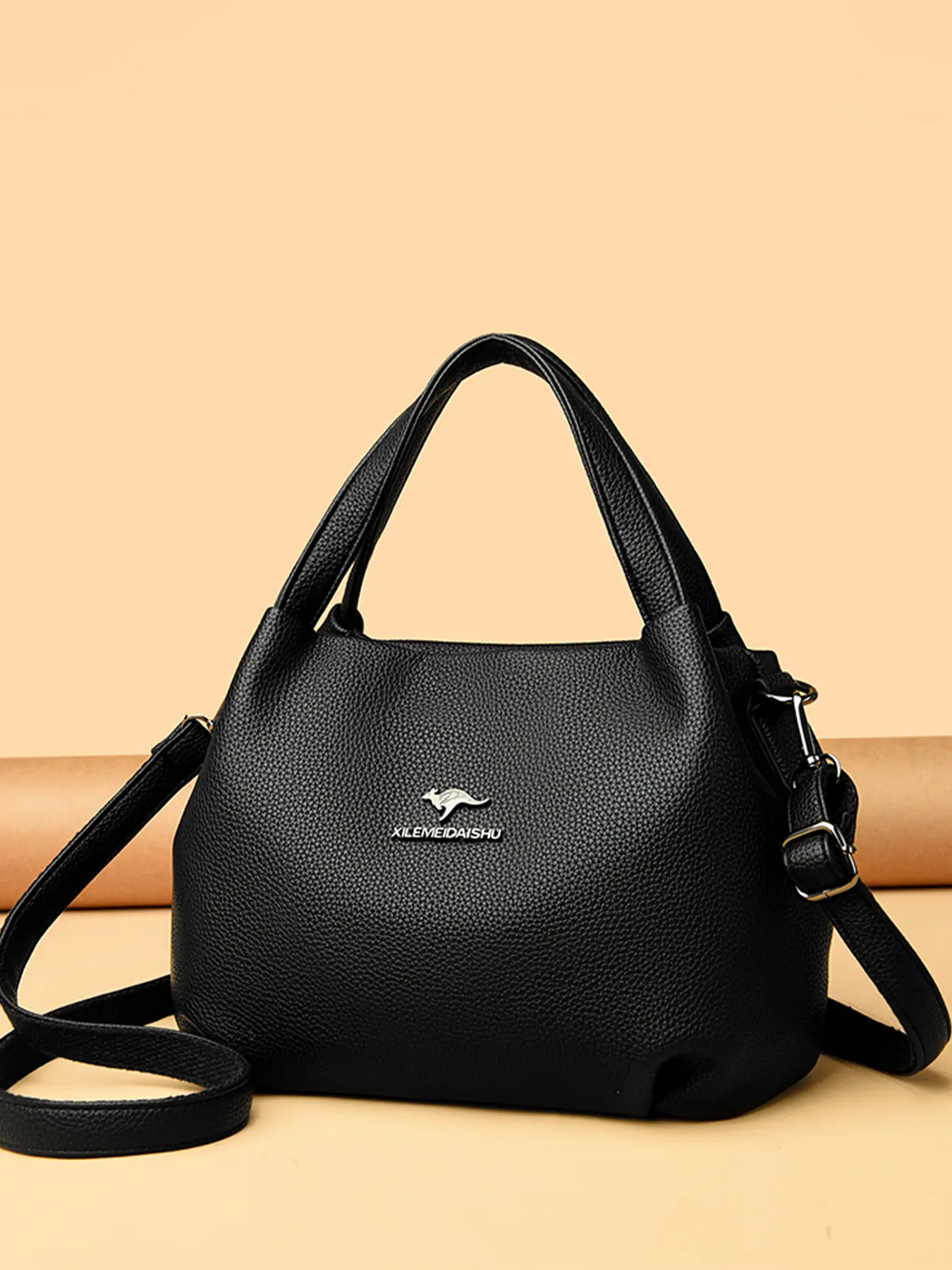 Ladies' One-Shoulder Handbag, Fashionable Casual Retro Style, Solid Color Exquisite Hardware Decoration, Versatile Gift Idea