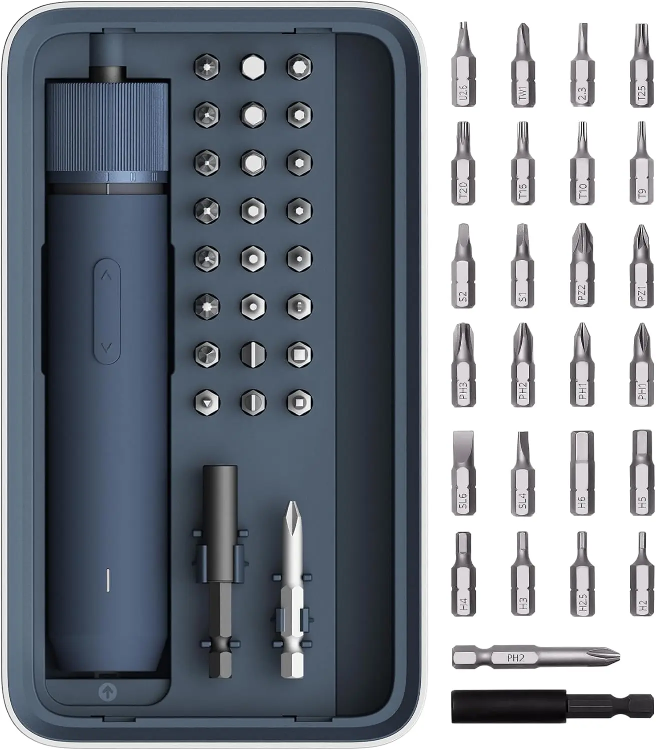 25-Piece Upgraded Electric Screwdriver Kit, 1/4'' Hex, Magnetic Lid, 1500mAh Rechargeable Cordless Screwdriver, LED Light, Ideal for Furniture Assembly, Home Repair & Garage Projects