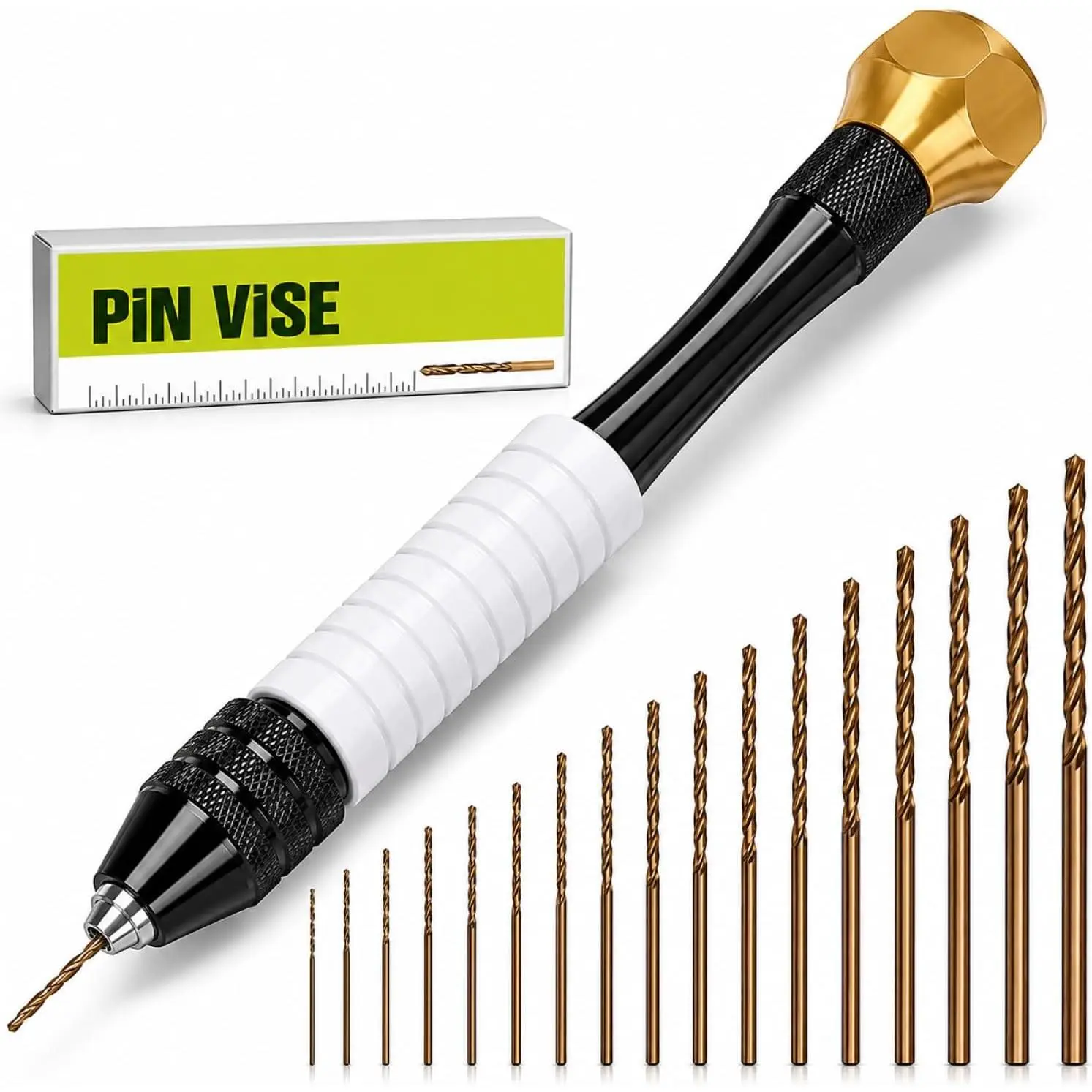 Pin Vise Hand Drill Manual with Micro Drill Bits, Jewelry Drill for Resin