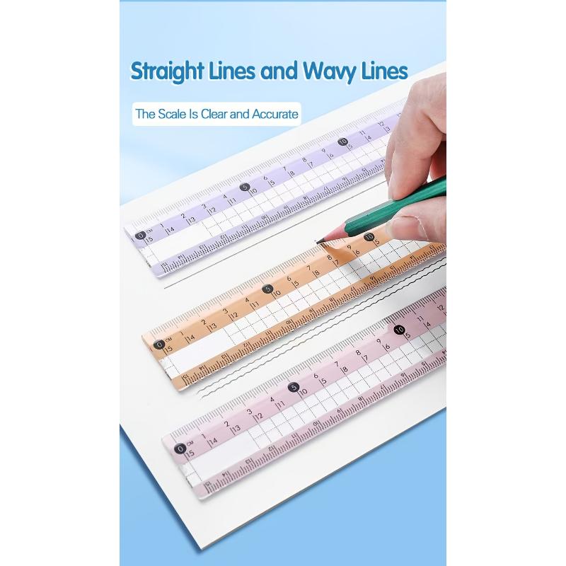 8pcs Set of Measuring Rules for Students Including Compass Measuring Angle Ruler Triangular Ruler Measuring and Drawing Complete Set of Measuring and Stationery Gift Package