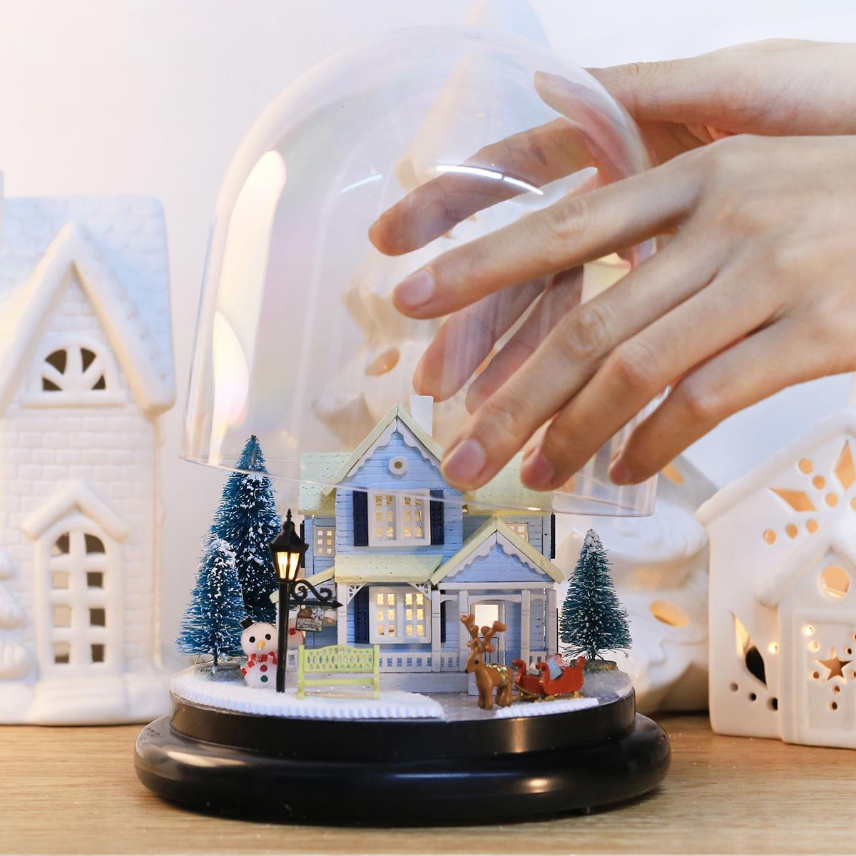 DIY Miniature House Kit, Nordic Fairy Tale Wooden DIY House Kit with LED Light, DIY Woodcraft Kit for Teenager & Adults, Birthday Gift