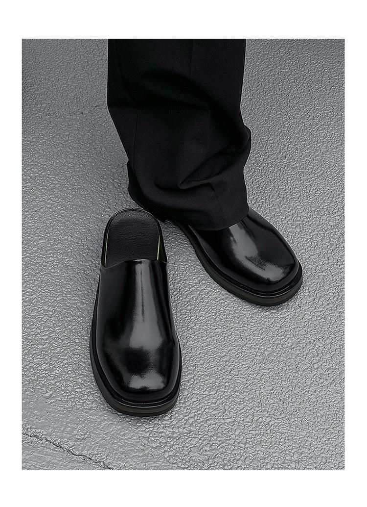 Men's Shoes 2026 New Summer Men's Big Head Muller Toe Box for Outdoors Boken Shoes Tide Half Slippers Slip-on,Gift brown Footwear