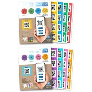 QR Code  | Color Coded Scannable Stickers for Storage Bins, Moving Containers & Organization | Pack and Track Inventory  iOS & Android App | Bundle of  and Modern Colors