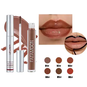 2-in-1 Peel Off Tattoo Lip Liner & Shiny Lip Gloss Set, Long Lasting Waterproof Transfer-Proof Peelable Lip Stain, Hydrating High Gloss Daily Lip Makeup Kit