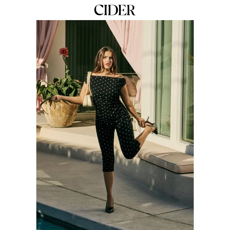 Cider Polka Dot Ruched Top
