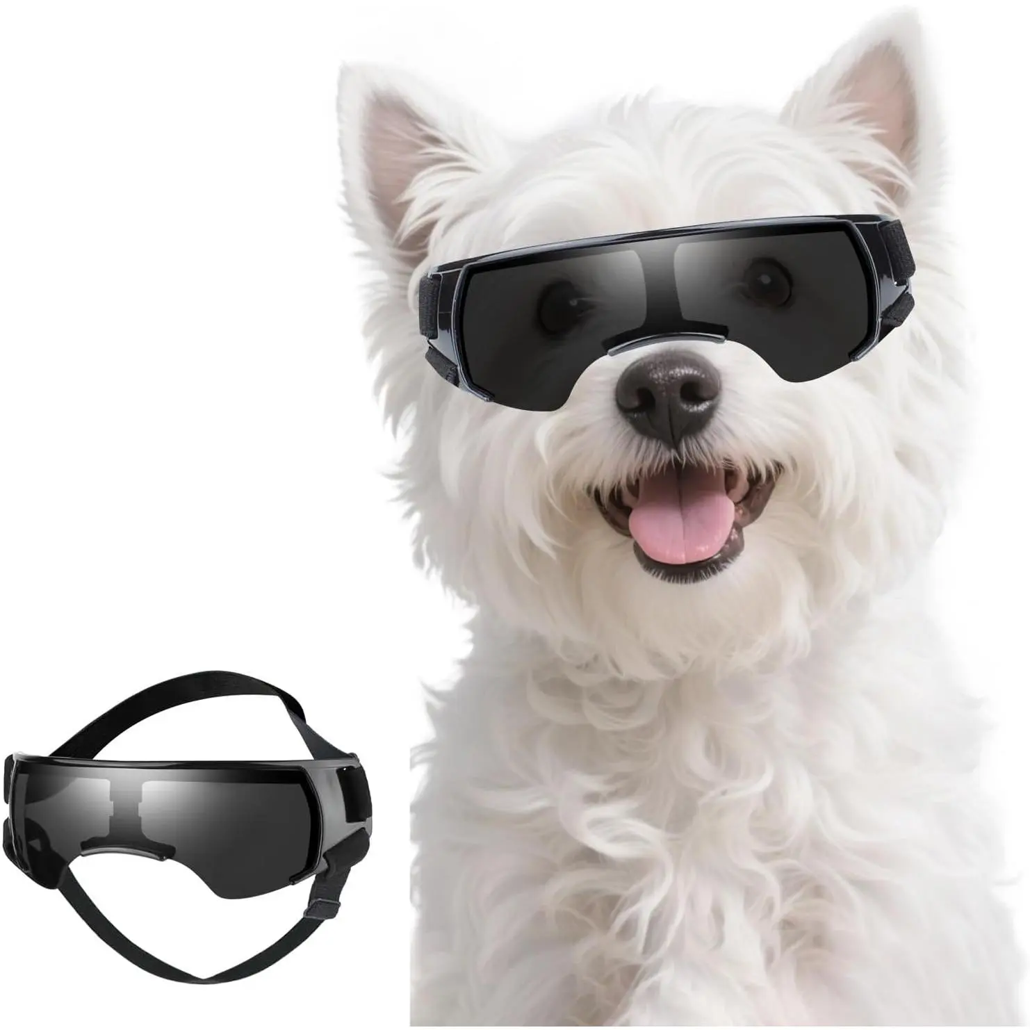 Small  Goggles, Anti-UV  Sunglasses for Outdoor Driving Cycling Riding Hiking, Windproof  Snowproof Eye Protection,  Eye Wear with Adjustable Strap, Black