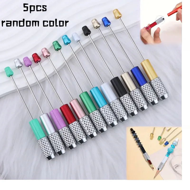 5pcs Creative DIY Bead Pencil Extension, Sketching Grip, Pen Receiver, Extension Rod Art Assistant Tool, Back to School DIY Supplies, Niche Gifts