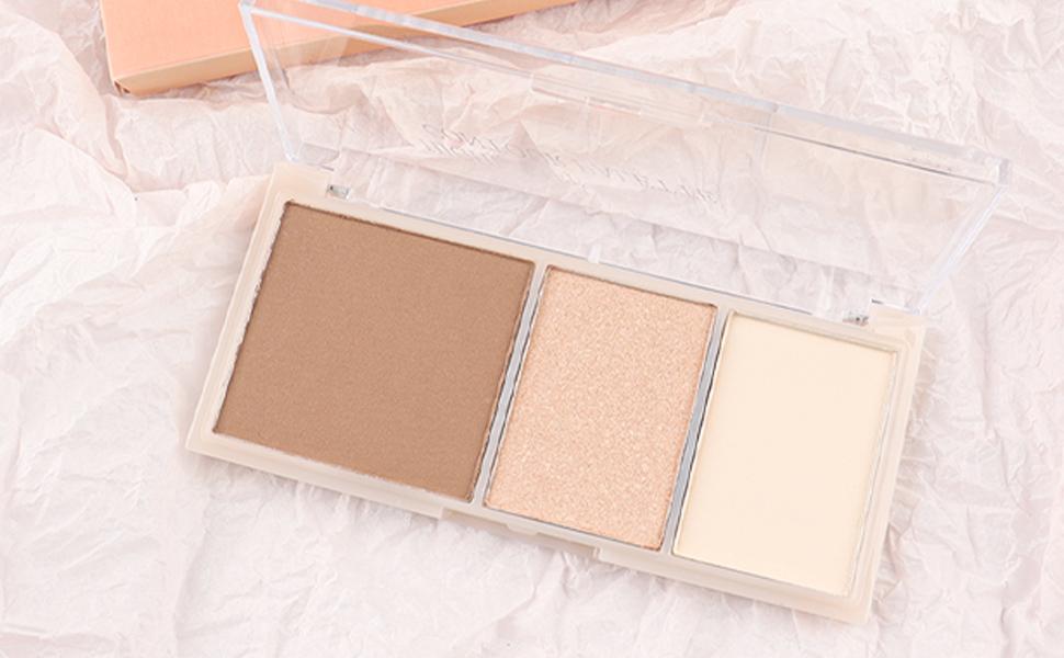 3 IN 1 Brown Nude Face Highlight Bronzer Powder Palette for Face Cheeks Contour Brightening, Buildable Matte Coverage Natural Makeup,Ultra Sculpt Nose Shadow Eyeshadow Primer 01# 3 IN 1 Brown Nude Face Highlight Bronzer Powder Palette for Face Cheeks Contour Brightening, Buildable Matte Coverage Natural Makeup,Ultra Sculpt Nose Shadow Eyeshadow Primer 01#