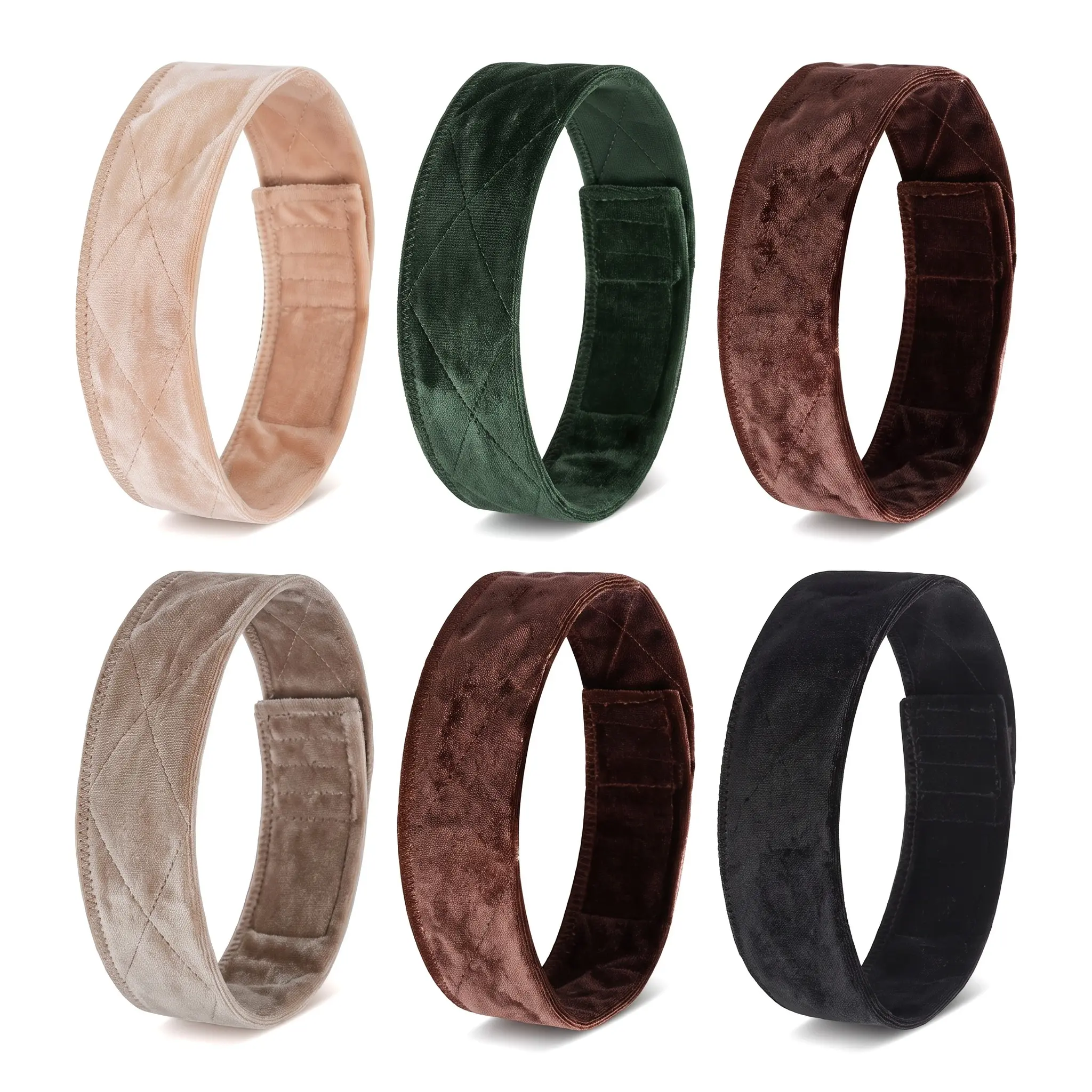 Velvet Wig Fixing Headband Adjustable Velcro Flannel Headband For Face Wash Unisex Vintage Plaid Simple Design